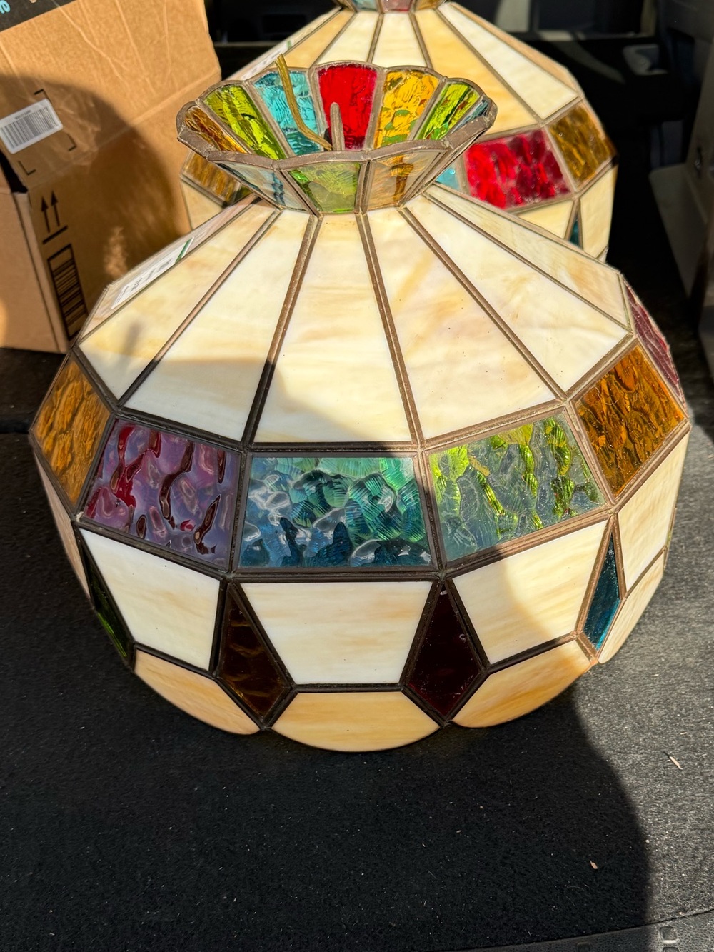 Vintage Tiffany Style Stained Glass Hanging Ceiling Light Fixture Lamp shade